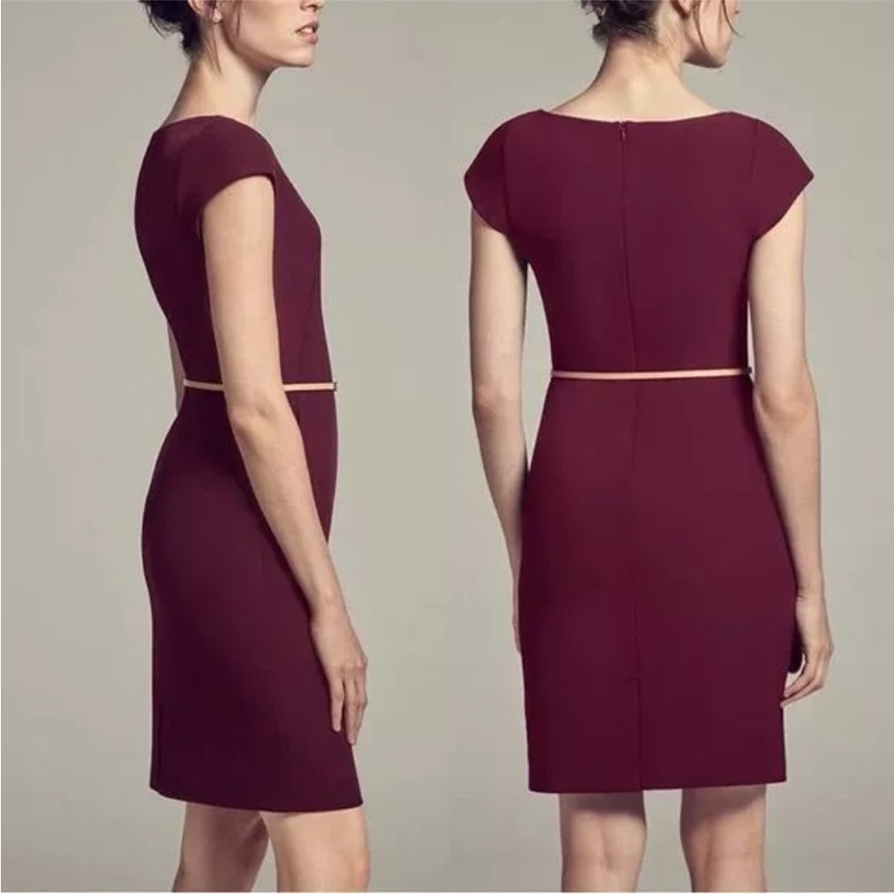 MM Lafleur burgundy red short sleeve dress,